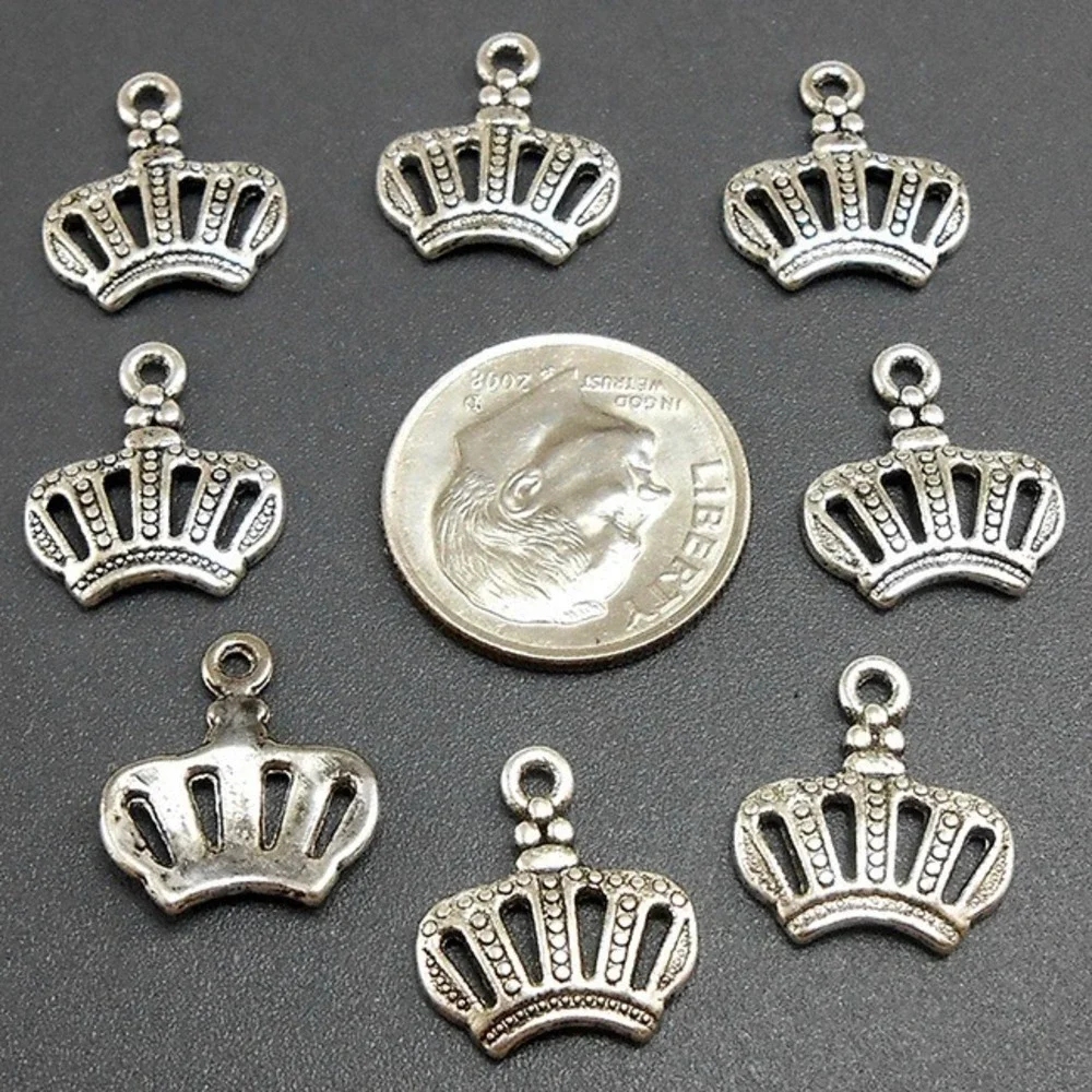 16pcs Crown Charms, royalty, jewelry‎ making supplies